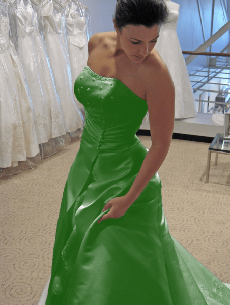 green wedding dress