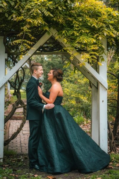 green wedding dress