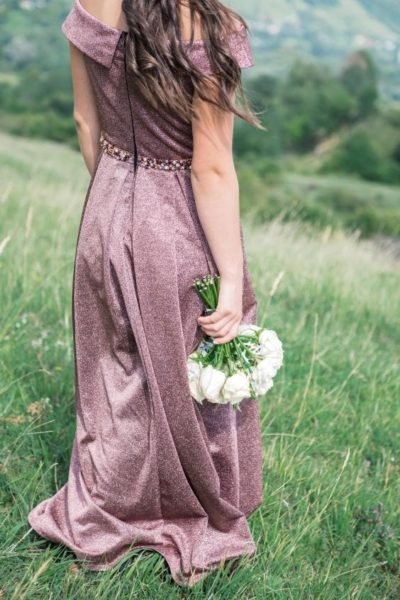 off shoulder wedding dress