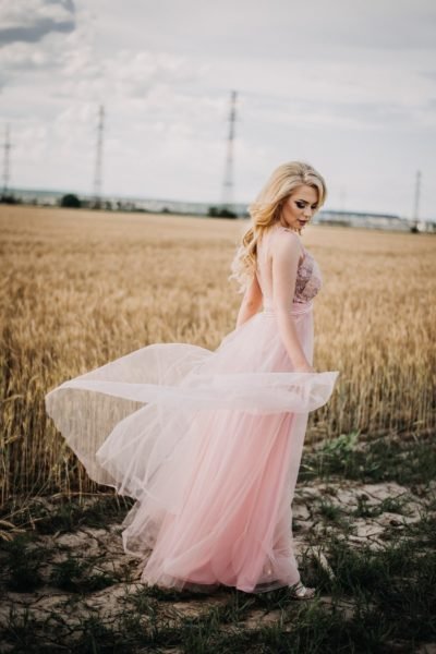 pink wedding dress