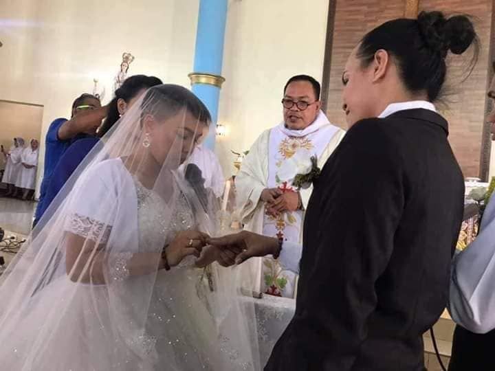 Gay Goes Viral After Marrying Lesbian In Church Wedding Outfit